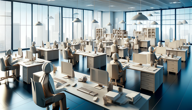 Free ai generated modern office open workspace illustration