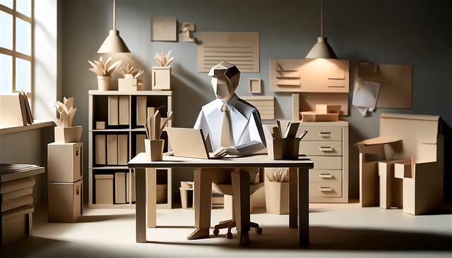 Free ai generated origami office illustration