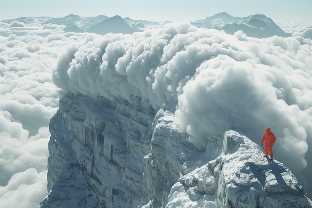 Free ai generated mountains clouds illustration