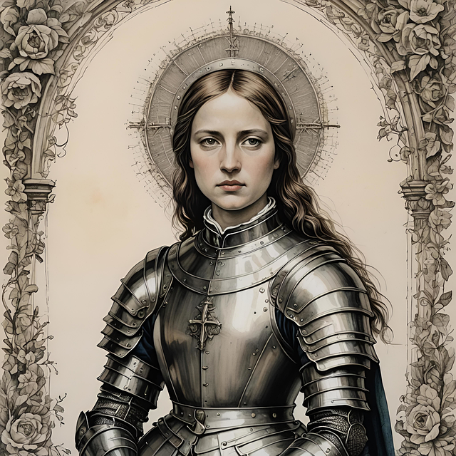 Free ai generated joan of arc heroine illustration