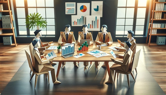 Free ai generated meeting origami illustration