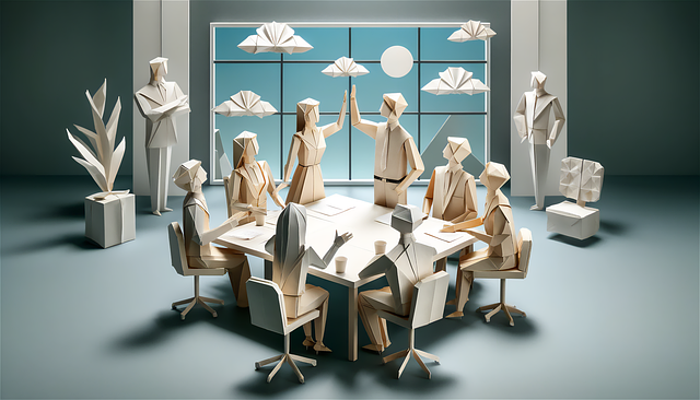 Free ai generated meeting origami illustration