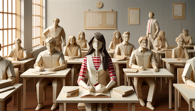 Free ai generated origami classroom illustration