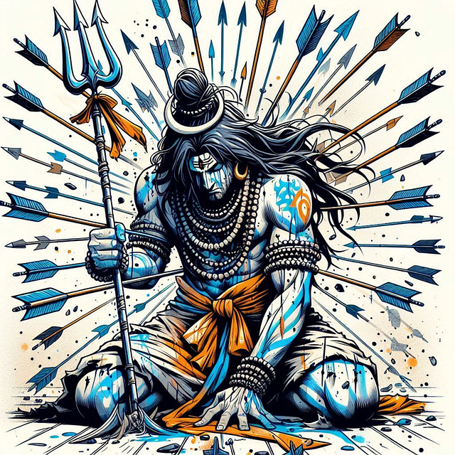 Free ai generated shiva samurai vector