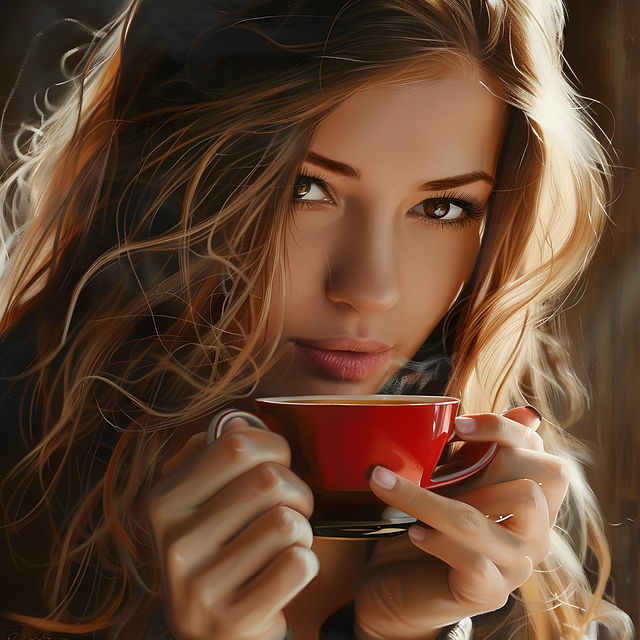 Free ai generated coffee woman illustration