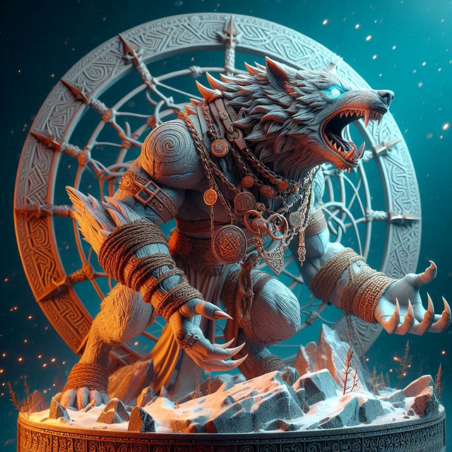 Free ai generated fenrir wolf illustration