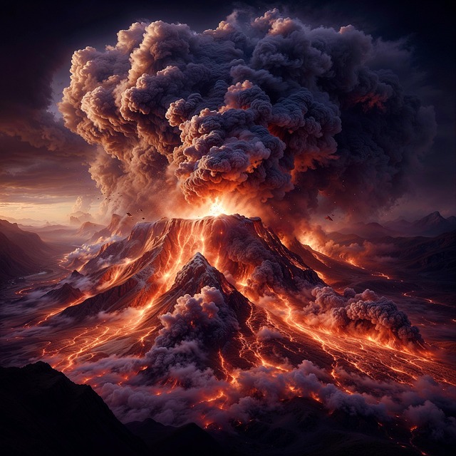 Free volcano volcanic eruption lava illustration