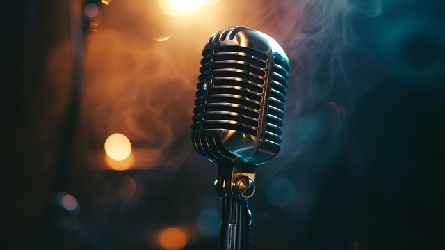 Free interview podcast stage illustration