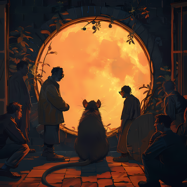 Free rat actor moon illustration