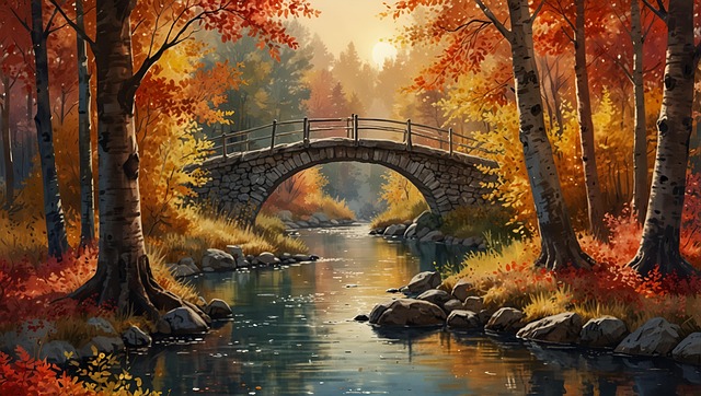 Free ai generated trees autumn illustration
