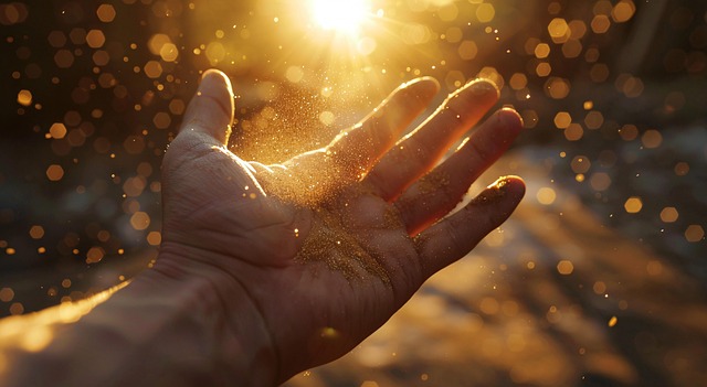 Free ai generated hands particles illustration
