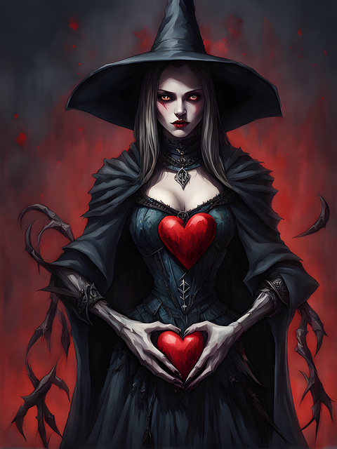 Free ai generated vampire heart illustration
