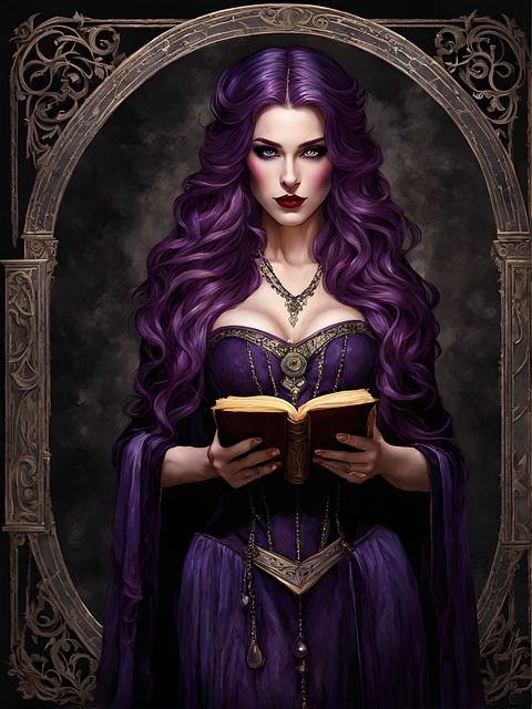 Download free HD stock image of Ai Generated Witch Free ai generated witch purple illustration