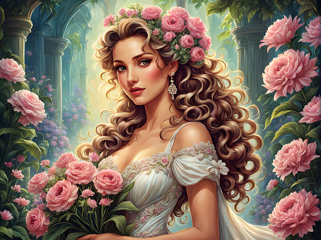 Free ai generated woman bride illustration