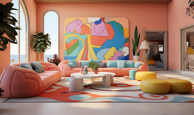 Free ai generated living room interior design illustration