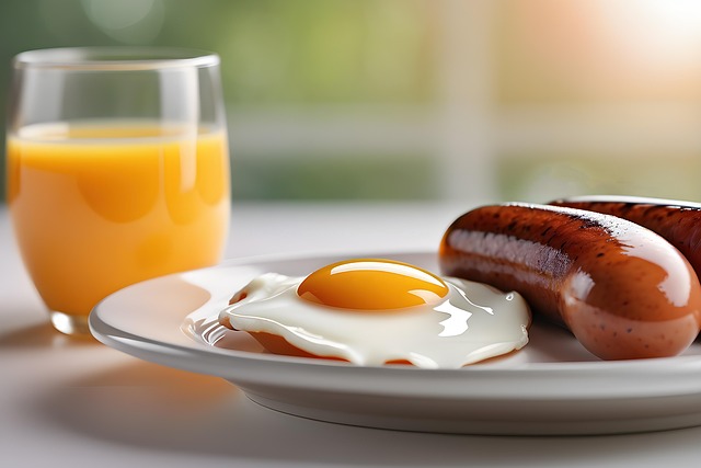 Free ai generated egg sausage illustration
