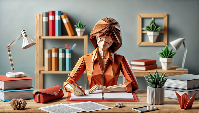 Free ai generated origami office paper art illustration