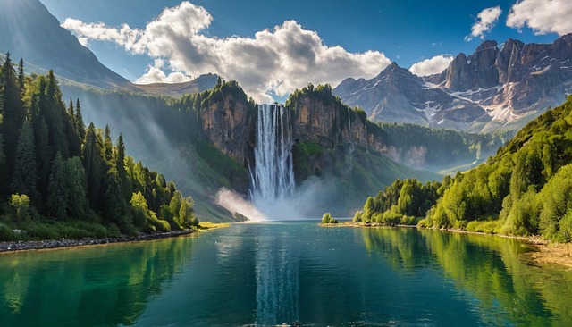 Vandfald, Natur, Landskab, Vand, Skov