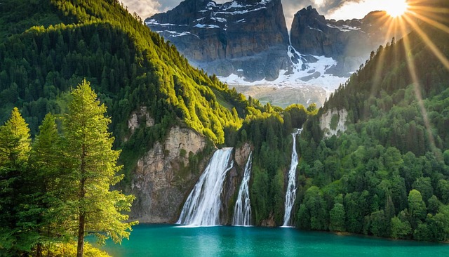 Vandfald, Natur, Landskab, Vand, Skov