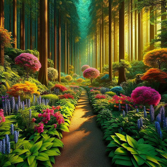 Free ai generated flowers path illustration