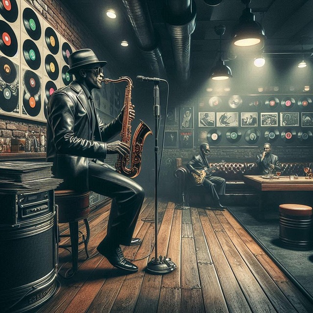 Download free HD stock image of Ai Generated Jazz Free ai generated jazz music illustration