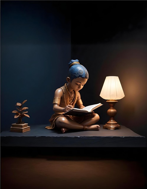 Ai Generado, Libro, Leyendo, Estatua