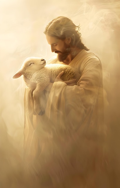 Free ai generated jesus lamb illustration