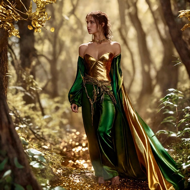 Free ai generated woman forest illustration