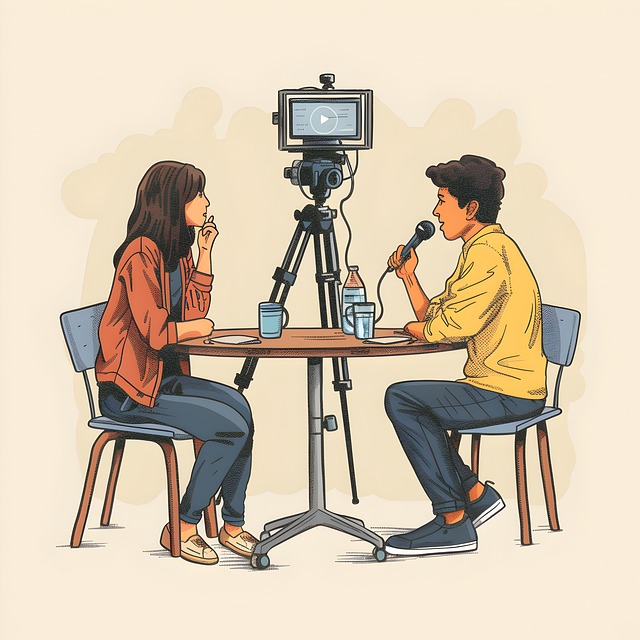 Free ai generated podcast interview illustration