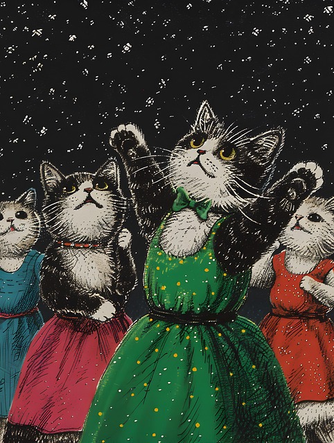 Free ai generated cats characters illustration