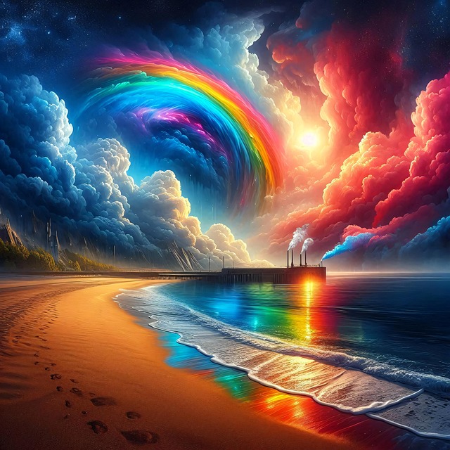 Download free HD stock image of Ai Generated Beach Free ai generated beach pier illustration
