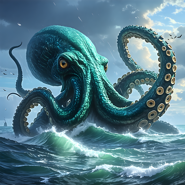 Download free HD stock image of Ai Generated Monster Free ai generated monster octopus illustration
