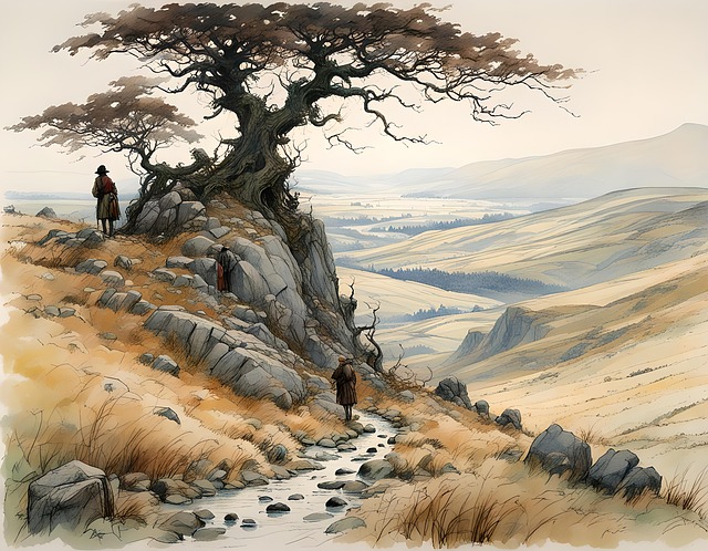 Free ai generated travel mountains illustration