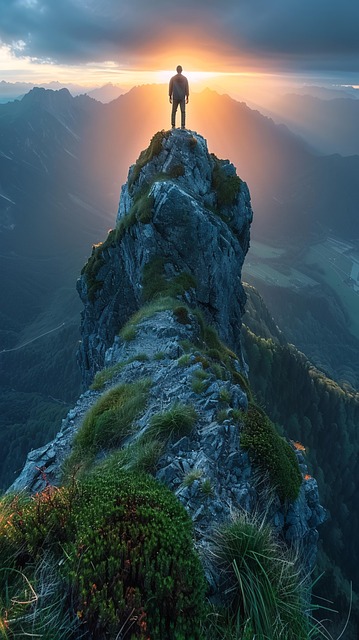 Free ai generated mountain person illustration