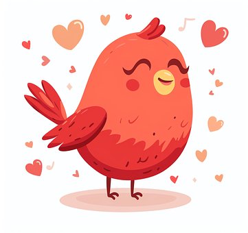 Ai Genereret, Lovebird, Hjerter, Fugl