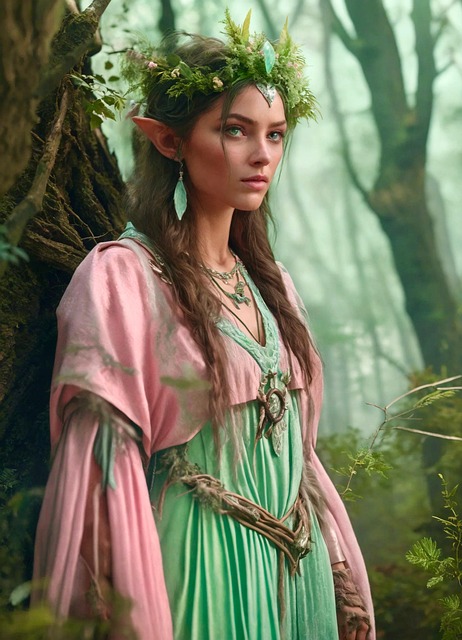 Free ai generated elf druid illustration