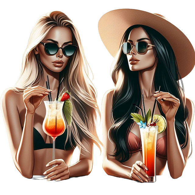 Free ai generated women cocktail illustration