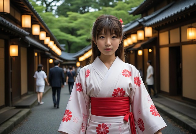 Free ai generated woman kimono illustration