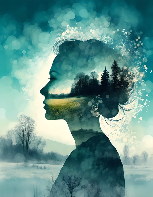 Free woman portrait nature illustration