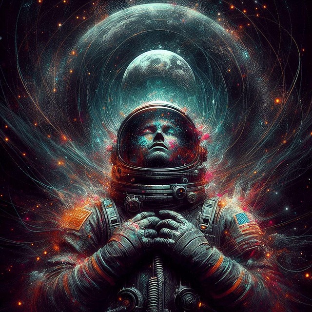 Free astronaut deep space space illustration