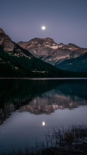 Free ai generated lake moon illustration