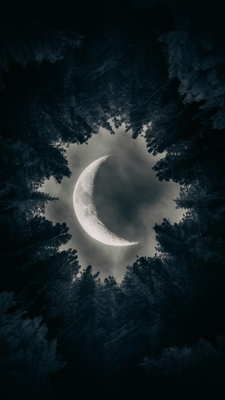 Download free HD stock image of Ai Generated Moon Free ai generated moon forest illustration