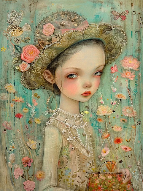 Free ai generated young girl melancholic expression illustration
