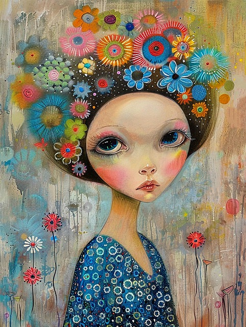 Free whimsical surreal expressive eyes illustration