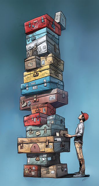 Free package balance character illustration