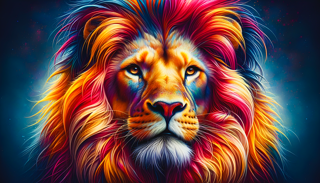 Download free HD stock image of Ai Generated Lion Free ai generated lion multicoloured illustration
