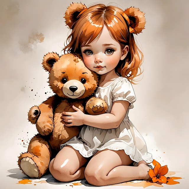 Download free HD stock image of Child Doll Free child doll teddy bear illustration