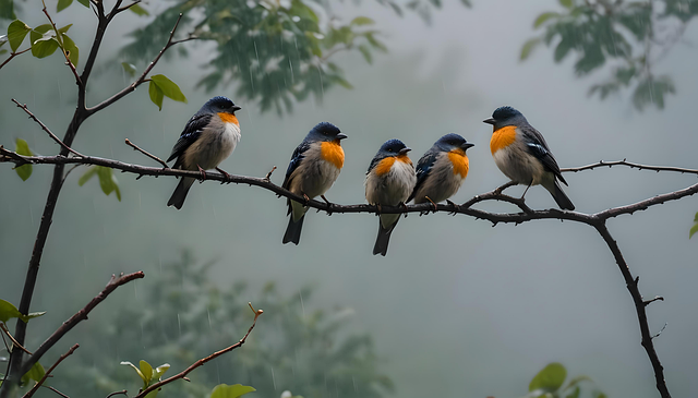 Free ai generated birds flock illustration