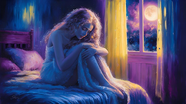 Free lonely girl alone emo illustration