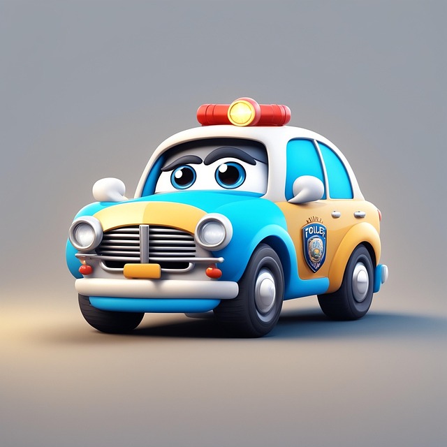 Ai Generiert, Polizeiauto, Karikatur